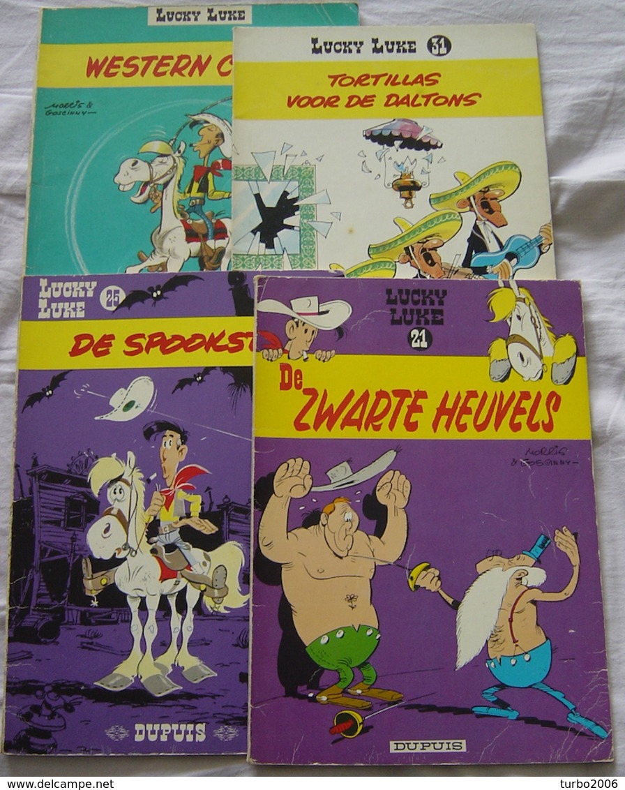 LUCKY LUKE Stripboeken 4 Verschillende Delen : 21-25-31-Western Circus Zie Scans Voor- En Achterzijde ! - Lucky Luke