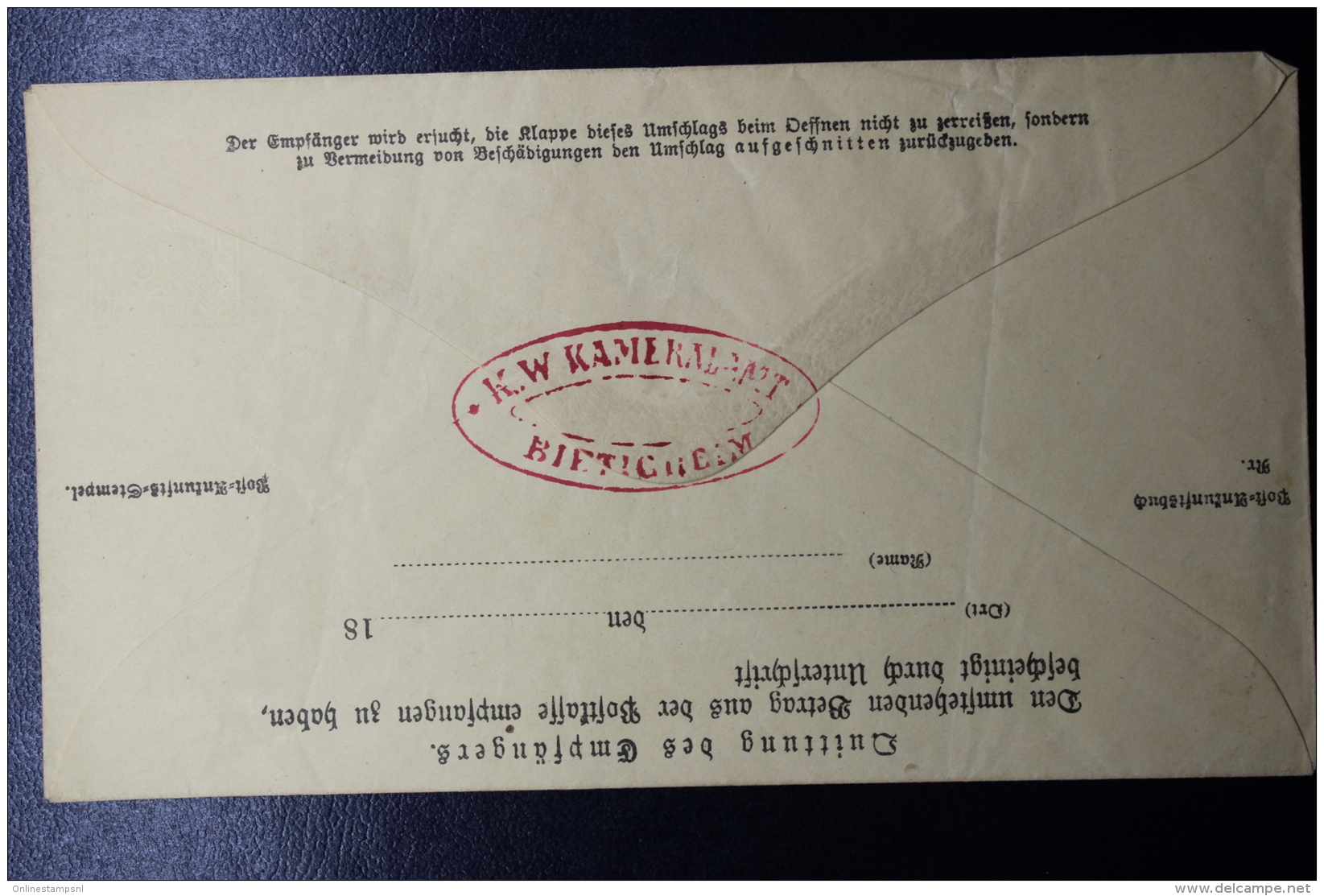 Württemberg  Post-anweissung  ADU16  Jahr 18.. - Postal  Stationery