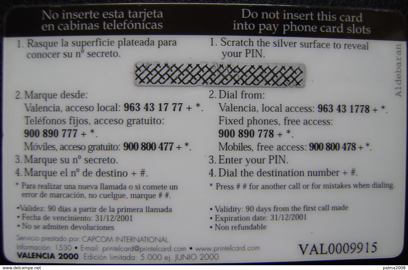 LOTE 2 TARJETA PREPAGO - NUEVAS  - VER DESCRIPCION Y 4 FOTOS - A775 - Altri & Non Classificati