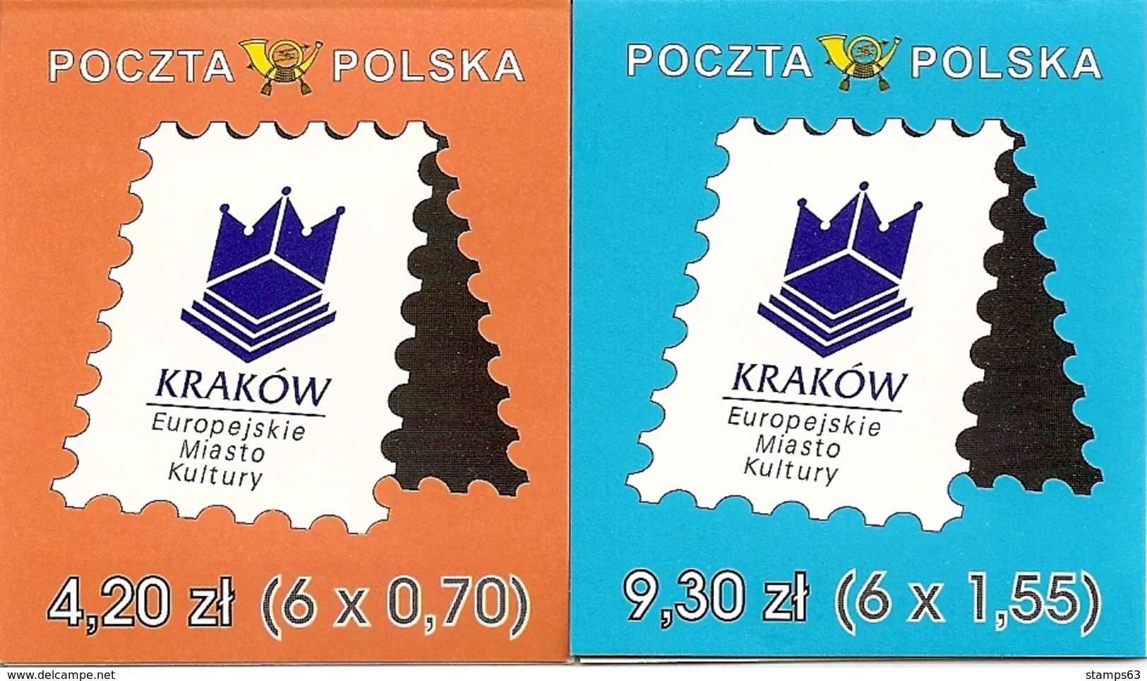 POLAND / POLEN, KRAKOW POST OFICE, 2000,  Booklet 1/2 - Postzegelboekjes