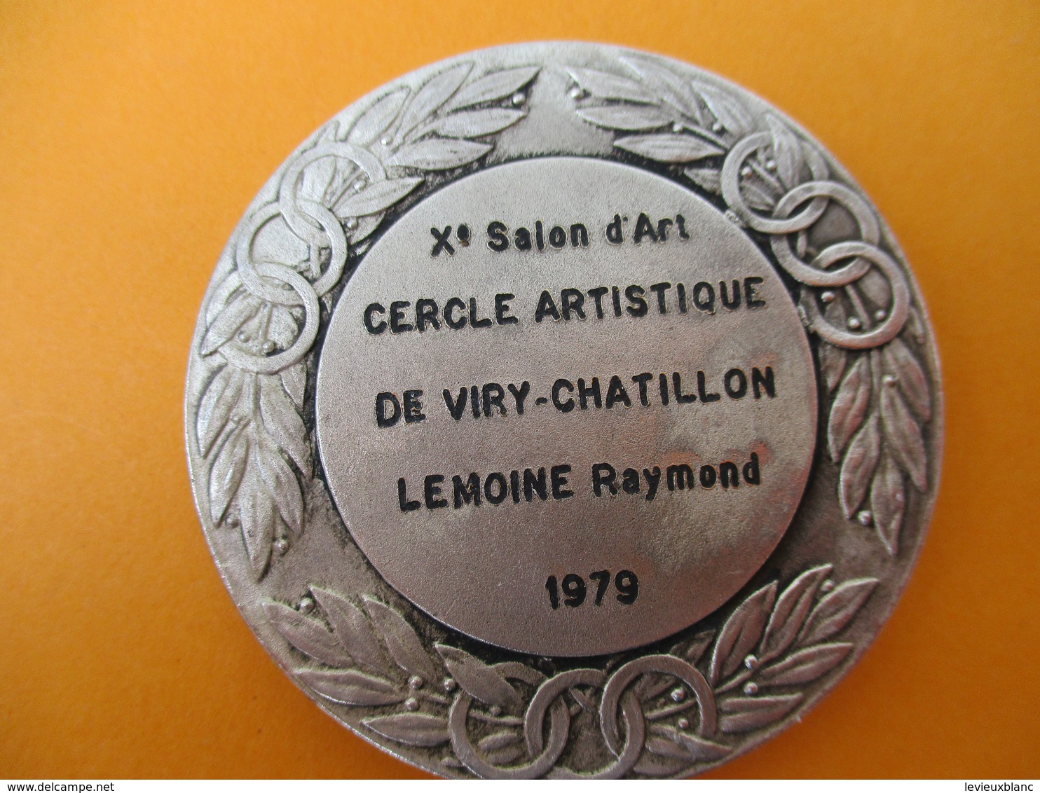 Médaille De Table/Xéme Salon D'Art/ Cercle Artistique / VIRY-CHATILLON /Bronze Nickelé Mat/ Lemoine/ 1979        MED245 - Autres & Non Classés