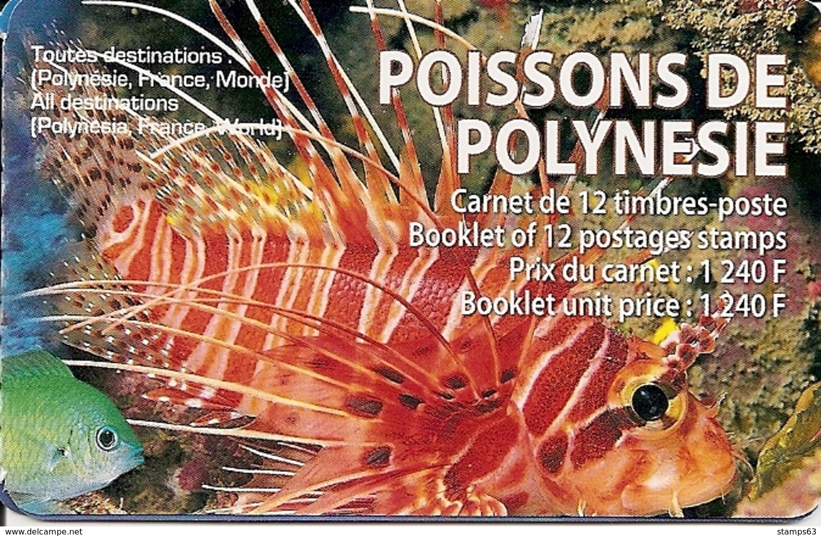 POLYNESIA, 2009, Booklet / Carnet 14   Fishes - Postzegelboekjes