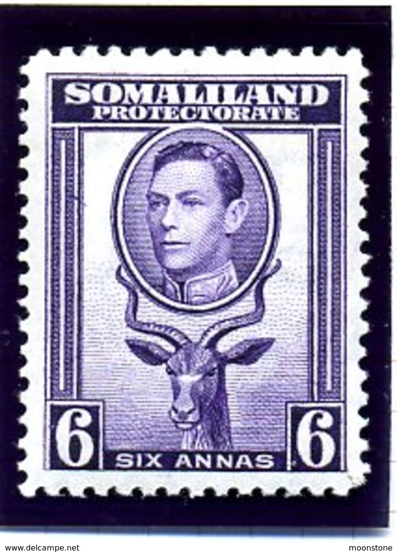British Somaliland 1942 6 Annas Definitive, Lightly Hinged Mint, SG 110 (BA) - Somaliland (Protectorate ...-1959)
