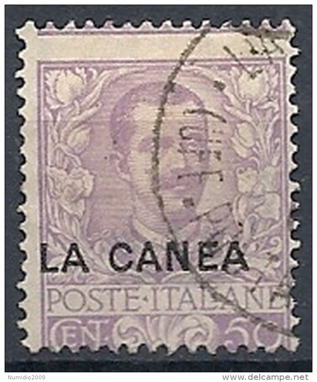 1905 LA CANEA USATO FLOREALE 50 CENT - RR12229 - La Canea