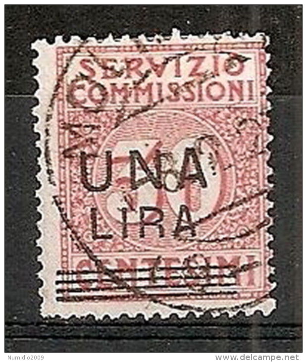 1925 REGNO USATO SERVIZIO COMMISSIONI 1 LIRA SU 30 C 7764 - Tax On Money Orders