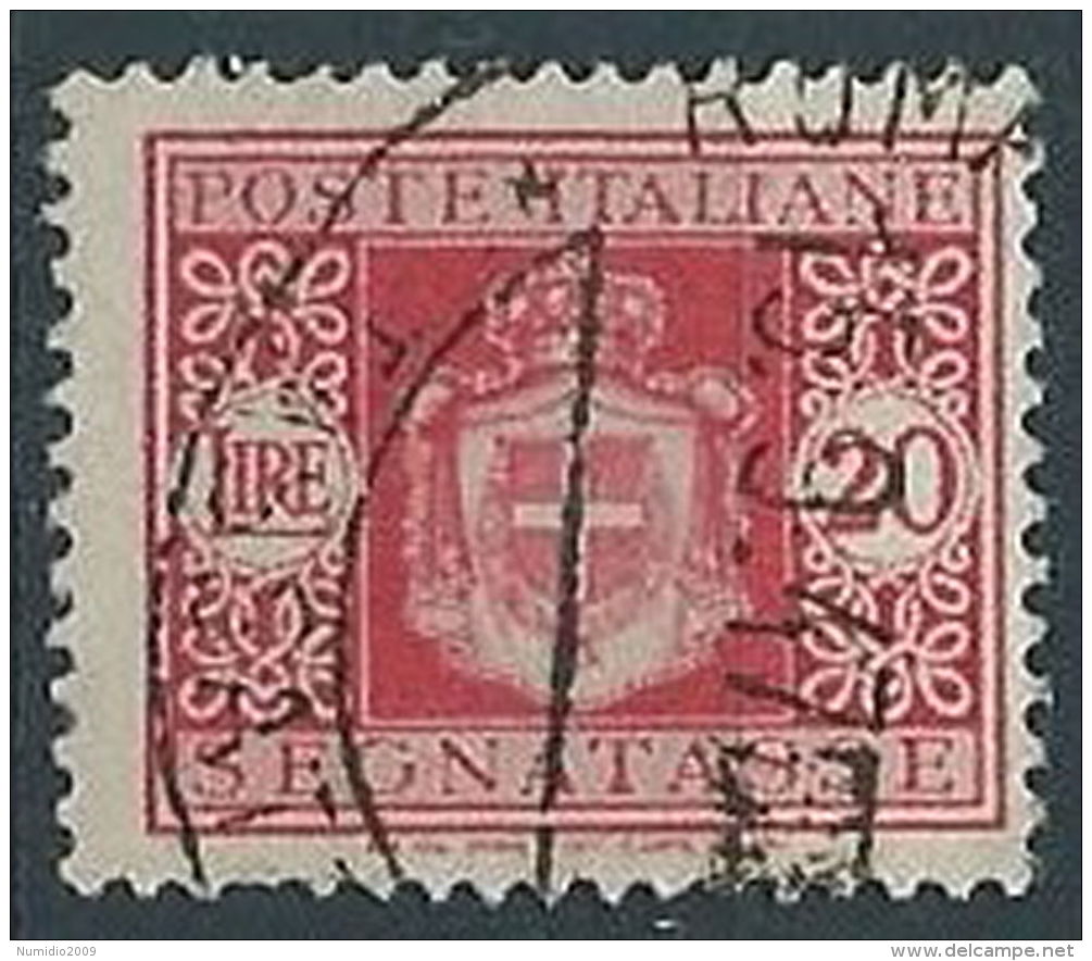 1945 LUOGOTENENZA USATO SEGNATASSE RUOTA 20 LIRE - RR13819-13 - Strafport