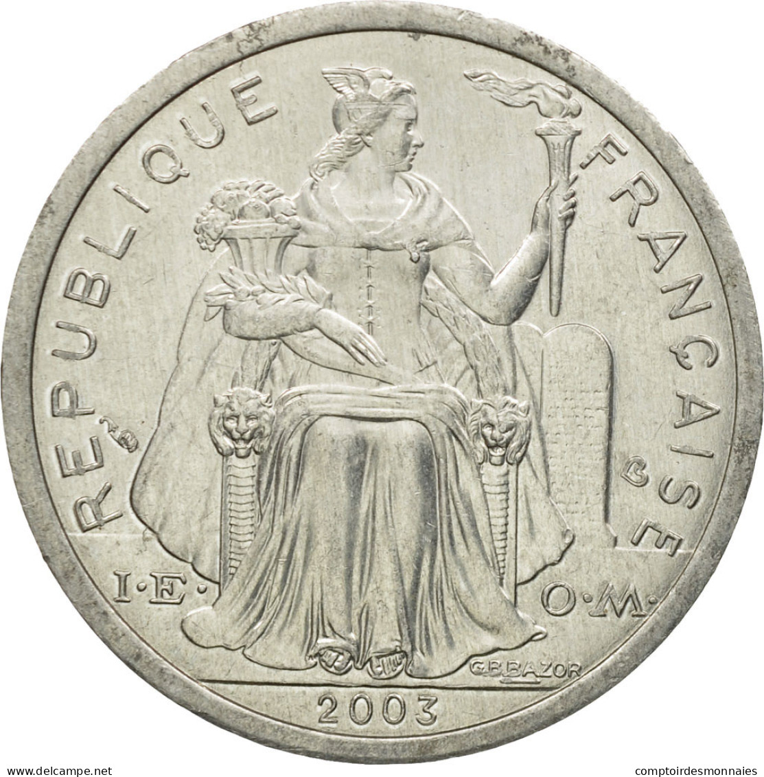 Monnaie, Nouvelle-Calédonie, 2 Francs, 2003, Paris, TTB+, Aluminium, KM:14 - Nueva Caledonia