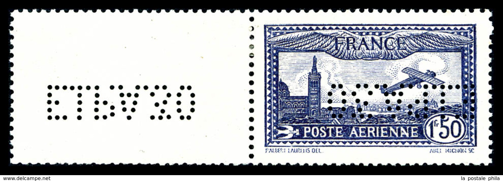 * N°6c, 1F50 Outremer Perforé 'E.I.P.A.30', Bdf, TB (certificat)  Qualité: *  Cote: 580 Euros - 1927-1959 Ungebraucht