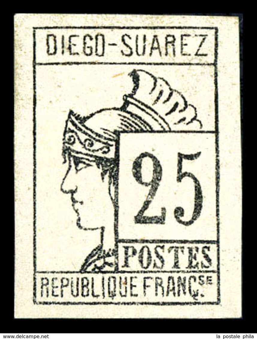 * DIEGO SUAREZ N°9, 25c Gris-noir. TB (signé Brun)  Qualité: *  Cote: 265 Euros - Ungebraucht