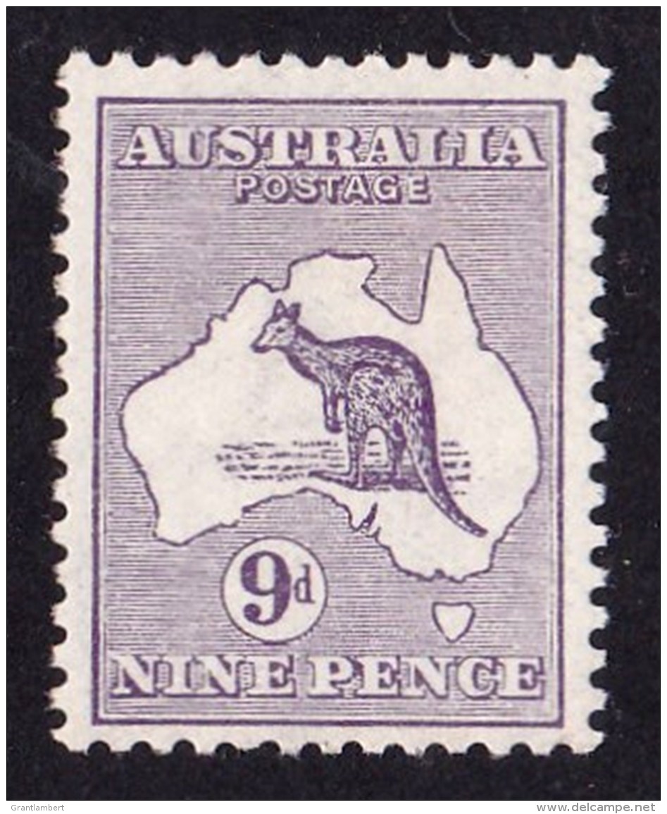 Australia 1913 Kangaroo 9d Violet 1st Watermark Mint Hinged - Mint Stamps