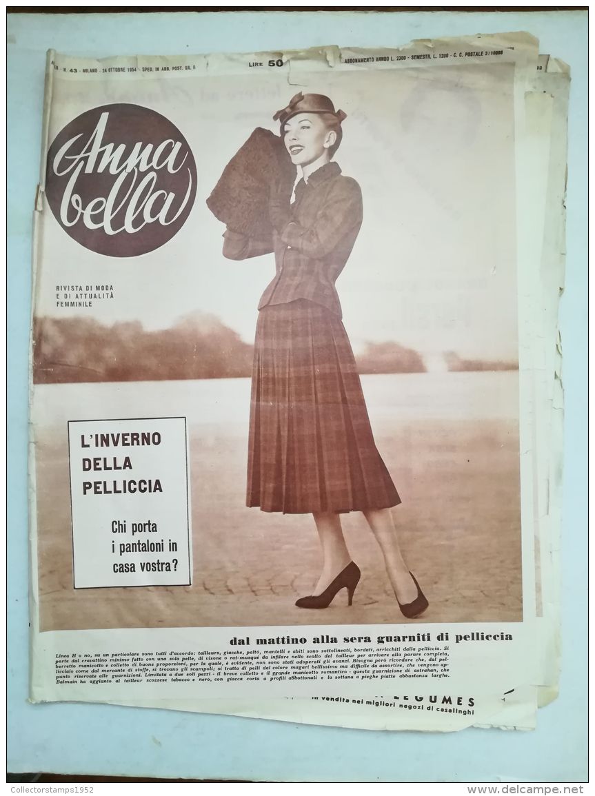 6897FM- ANNA BELLA WOMEN NEWSPAPER, FASHION, 1954, ITALY - Mode