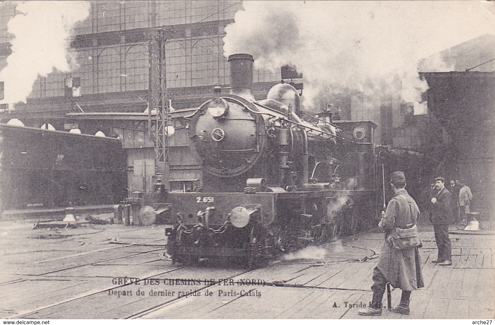 CPA - Grève Des Chemins De Fer - Gare Nord - Départ Du Dernier Rapide Paris Calais - Streiks