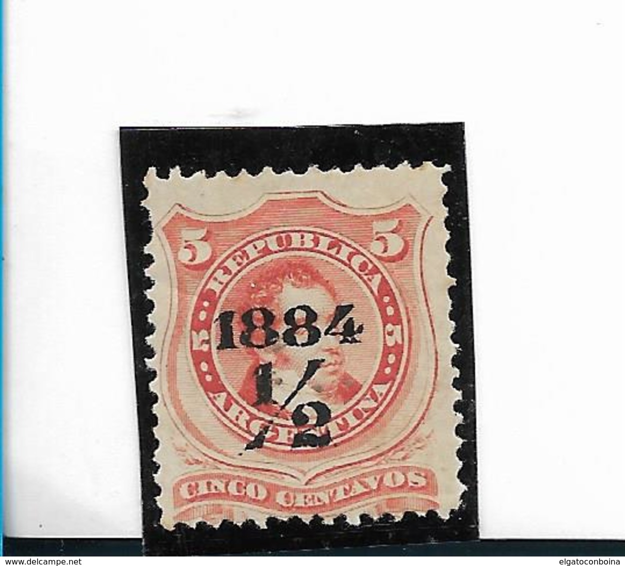 Argentina Scott 49  MICHEL 43 MINT LH-  YEAR 1884 - VERY FINE OVERPRINTED - Ungebraucht