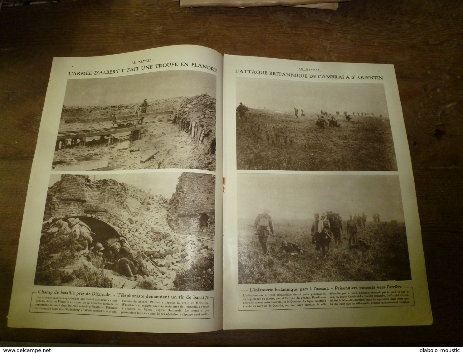 1918 LE MIROIR: Beaulieu-les-Fontaines;Chefs Alliées Macédoine;Franc-angl-belg à Stadenberg,Westroosebeke;Dadizeele;etc - Français