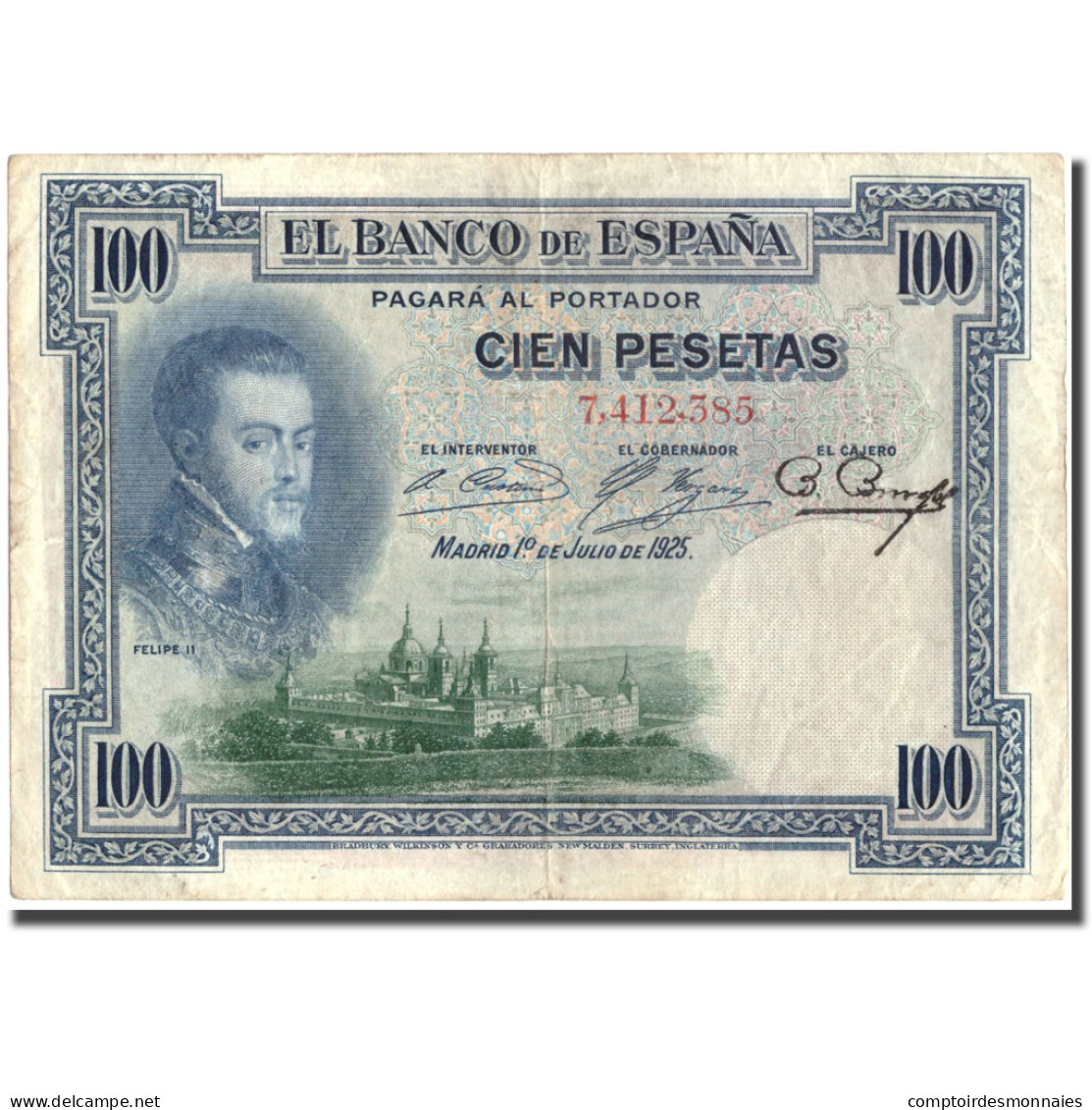 Billet, Espagne, 100 Pesetas, 1925, 1925-07-01, KM:69a, TB+ - 100 Pesetas