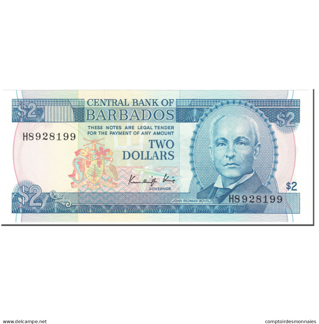 Billet, Barbados, 2 Dollars, 1986, Undated (1986), KM:36, NEUF - Barbados