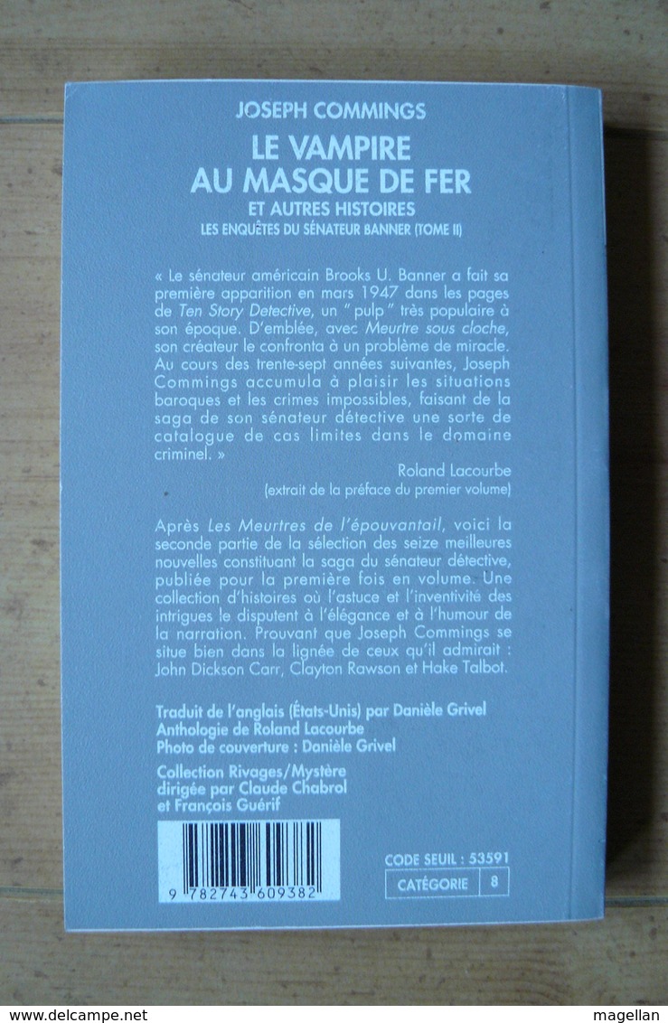 Le Vampire Au Masque De Fer Et Autres Histoires - Joseph Commings - 2002 - Rivages / Mystère N° 47 - Rivage Noir