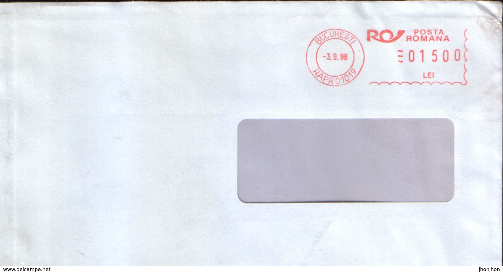 Romania - Letter Circulated In 1998 - Machine Footprints - Maschinenstempel (EMA)