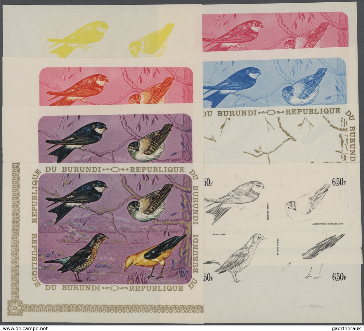 Thematik: Tiere-Vögel / Animals-birds: 1970, Burundi, Delichon Urbica, Acrocephalus Schoenobaenus, T - Sonstige & Ohne Zuordnung