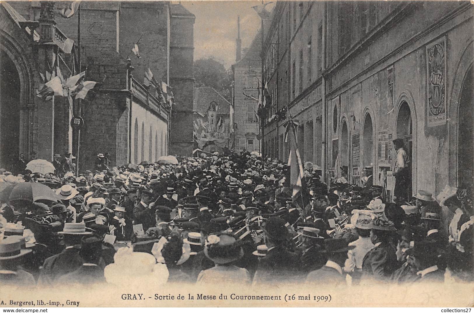 70-GRAY- SORTIE DE LA MESSE  DU COURONNEMENT  16 MAI 1909 - Gray