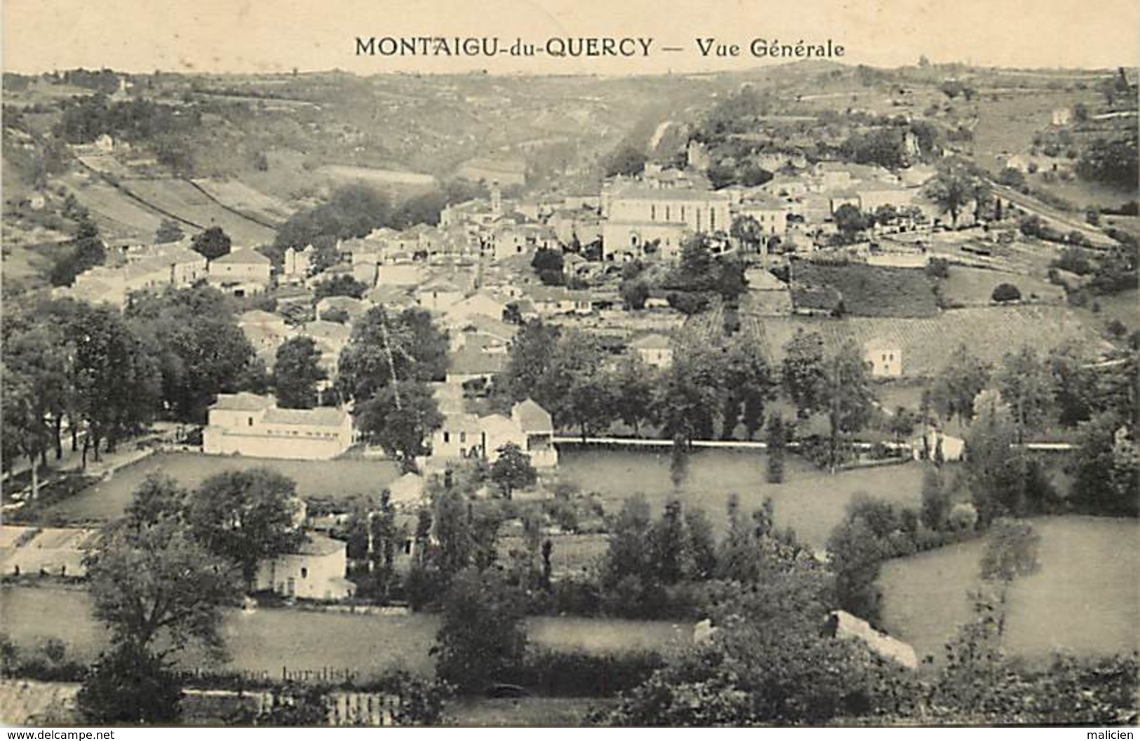 - Dpts Div.-ref-AD89- Tarn Et Garonne - Montaigu De Quercy - Vue Generale - Carte Bon Etat - - Montaigu De Quercy