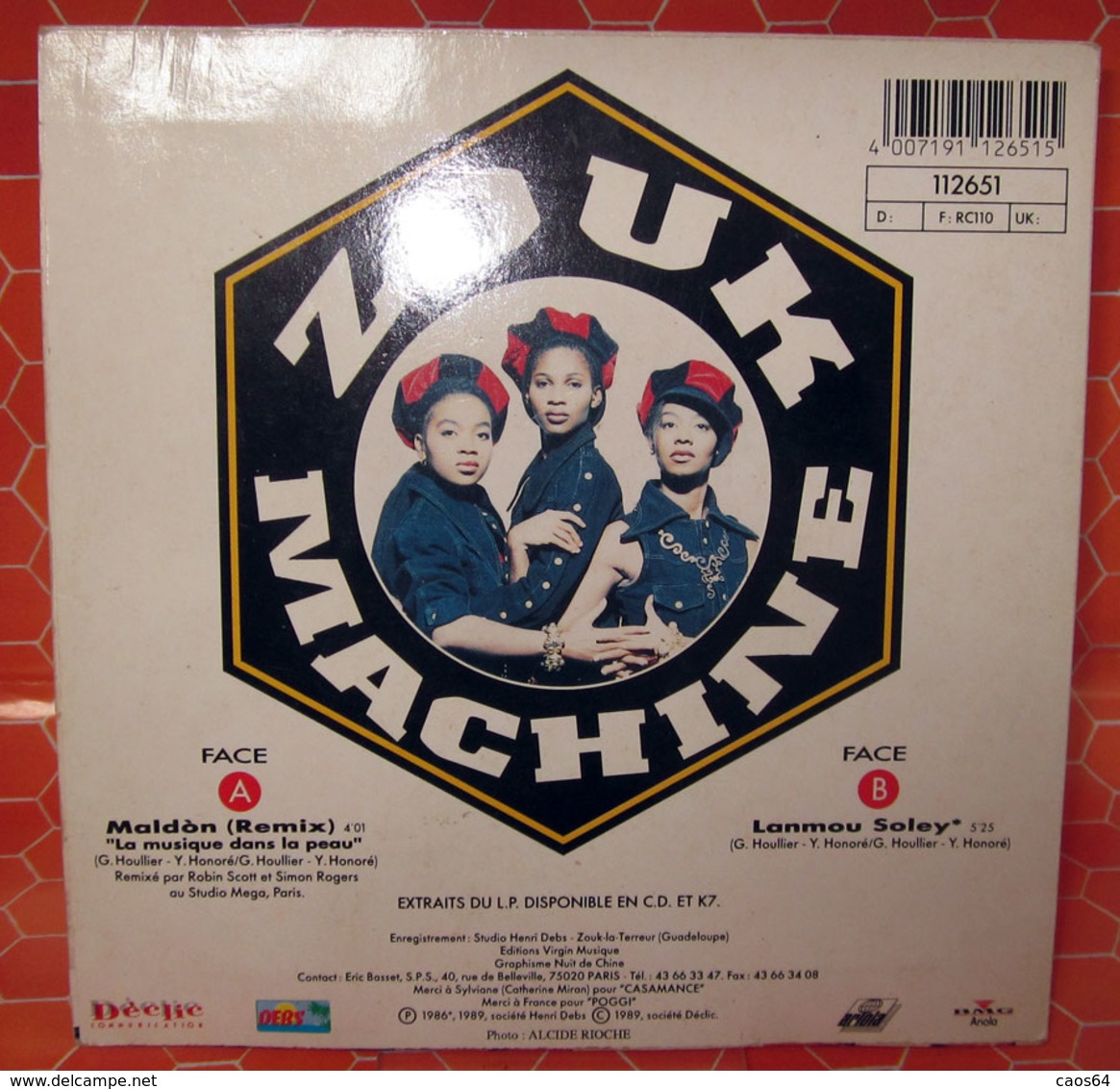 ZOUK MACHINE LA MUSIQUE DANS LA PEAU COVER NO VINYL 45 GIRI - 7" - Accessories & Sleeves