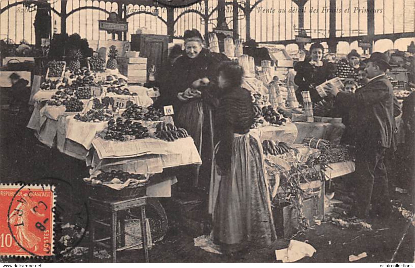 Paris     75     Halles Centrales. Vente Au Détail De Fruits Et Primeurs         (voir Scan) - Loten, Series, Verzamelingen