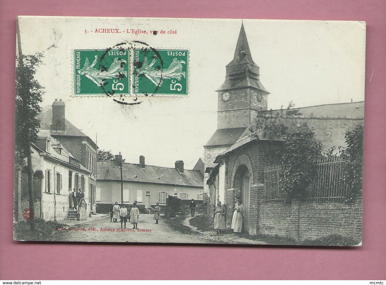 CPA -   Acheux - L'église , Vue De Côté - Acheux En Amienois