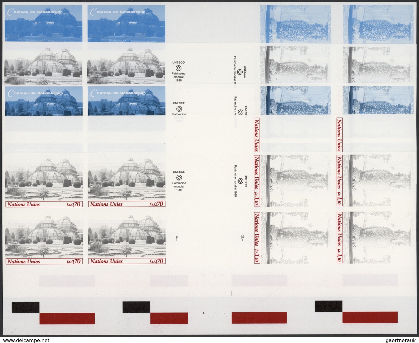 Vereinte Nationen - Genf: 1998. Imperforate Progressive Proof (10 Phases) In Se-tenant Gutter Pairs - Altri & Non Classificati