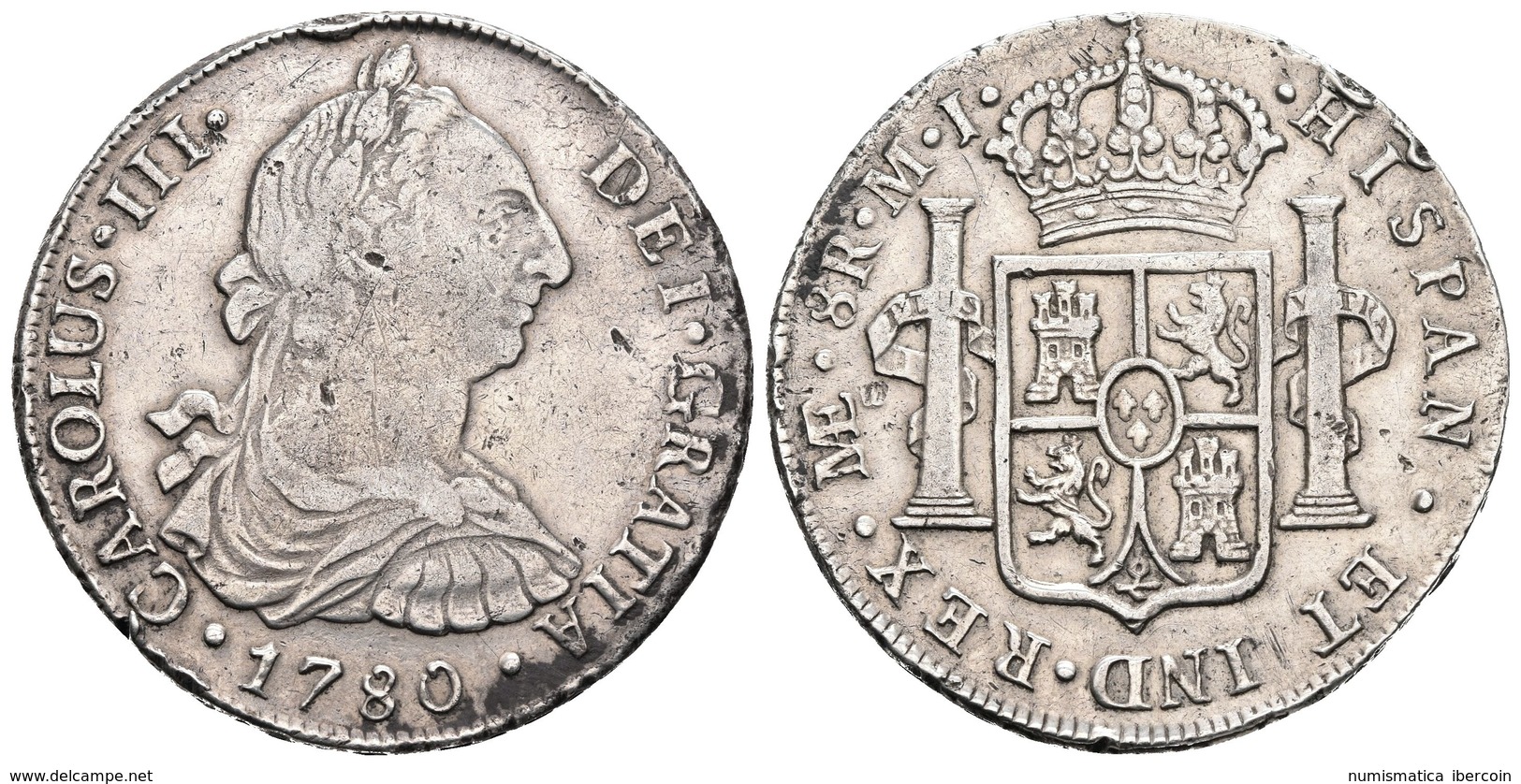 CARLOS III. 8 Reales. 1780. Lima MJ. Cal-861. Ar. 26,69g. Limpiada Y Golpes En El Canto. MBC. - Other & Unclassified