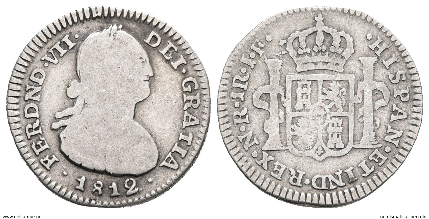 FERNANDO VII. 1 Real. 1812. Santa Fe De Nuevo Reino JF. Cal-1210. Ar. 3,16g. BC+. - Other & Unclassified