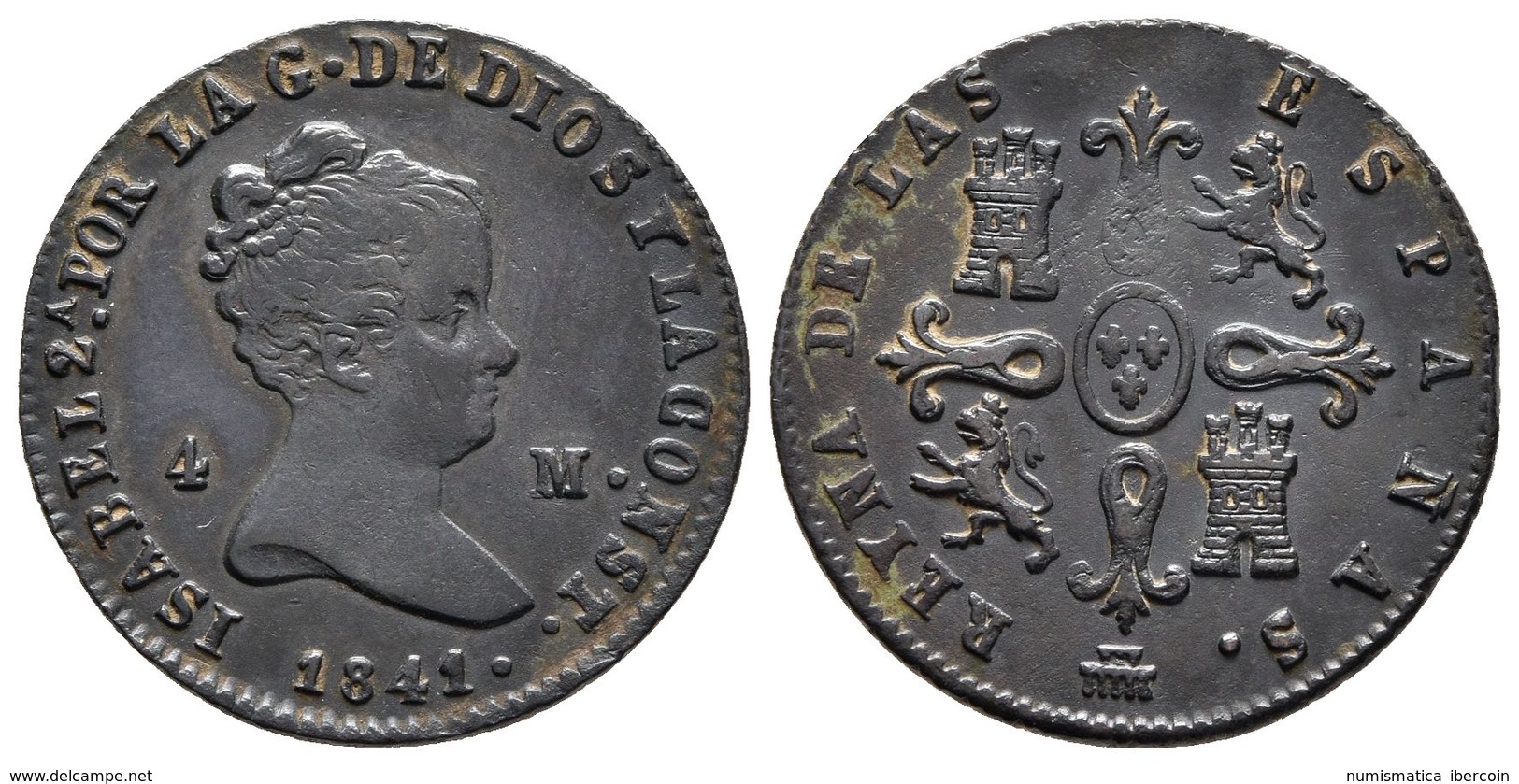 ISABEL II. 4 Maravedís. 1841. Segovia. Cal-527. Ae. 4,87g. MBC+. - Other & Unclassified