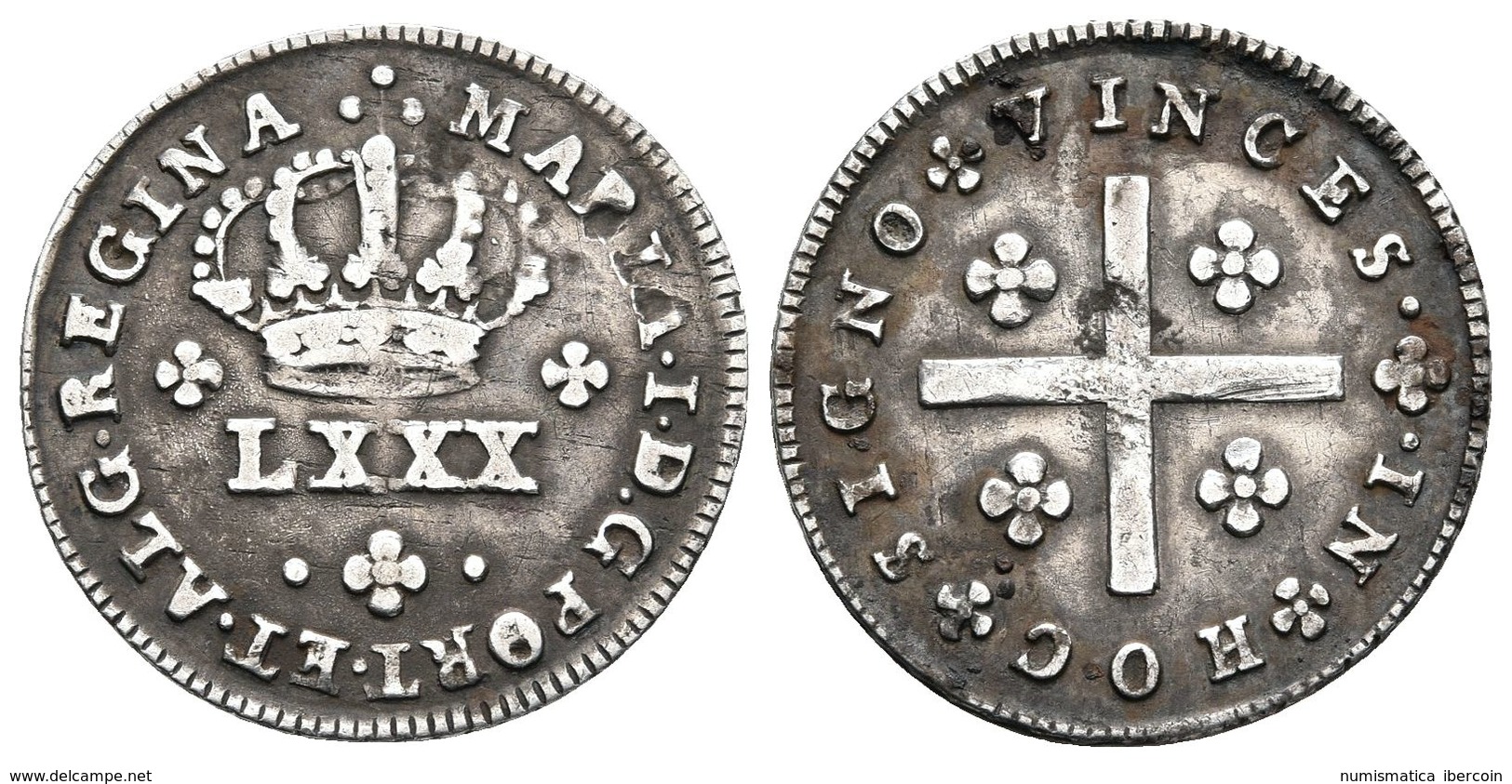 PORTUGAL. María I. Tostao-80 Reis. (1786-1799). Gomes 12.02. Ar. 2,89g. MBC. - Other & Unclassified