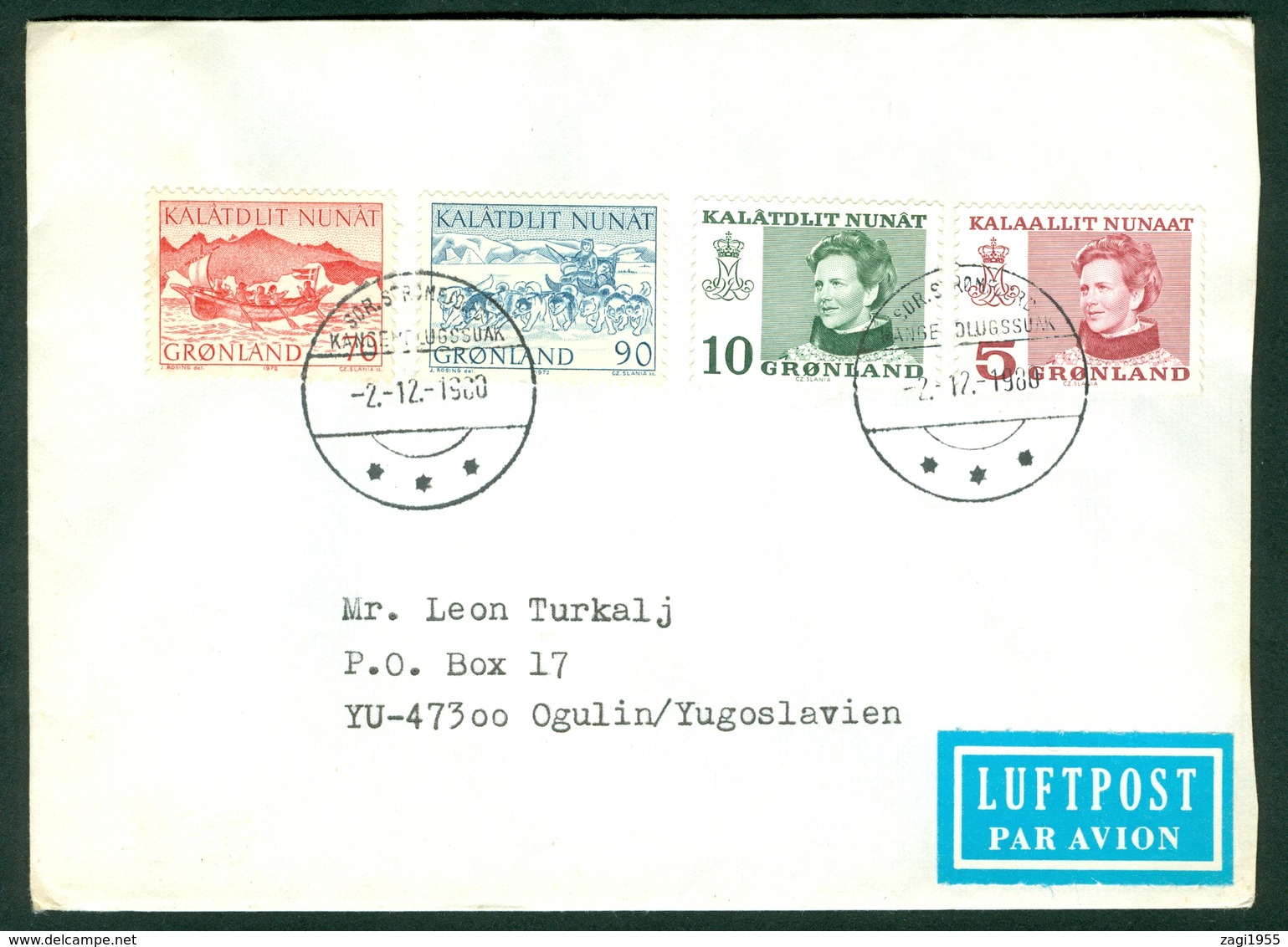 Greenland 1988 Cover Denmark Letter - Lettres & Documents