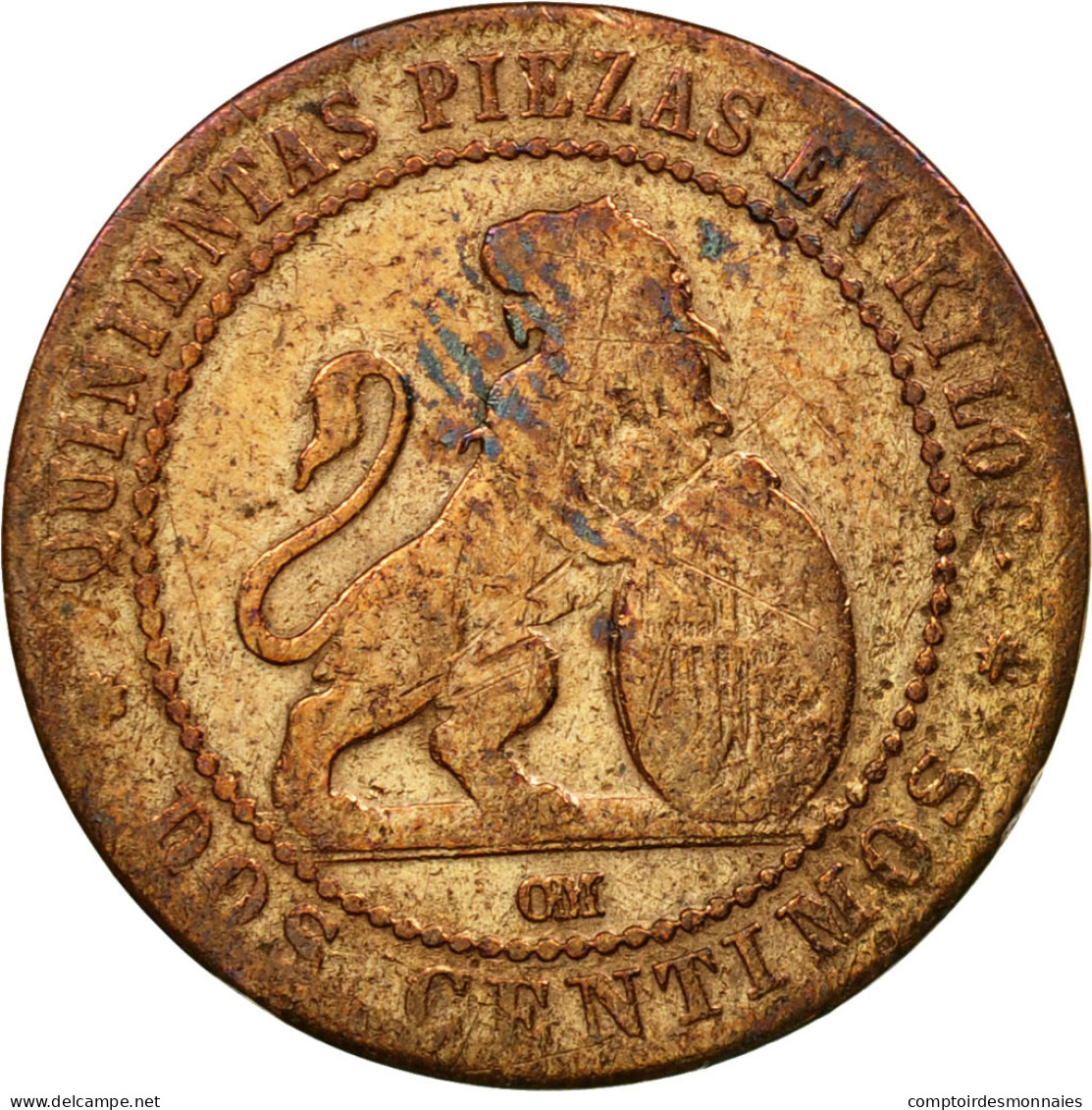 Monnaie, Espagne, Provisional Government, 10 Centimos, 1870, Madrid, TTB - Eerste Muntslagen