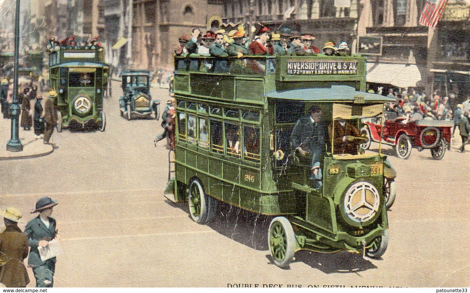 ETATS UNIS NEW YORK CITY DOUBLE DECK BUS ON FIFTH AVENUE BELLE ANIMATION - Transports