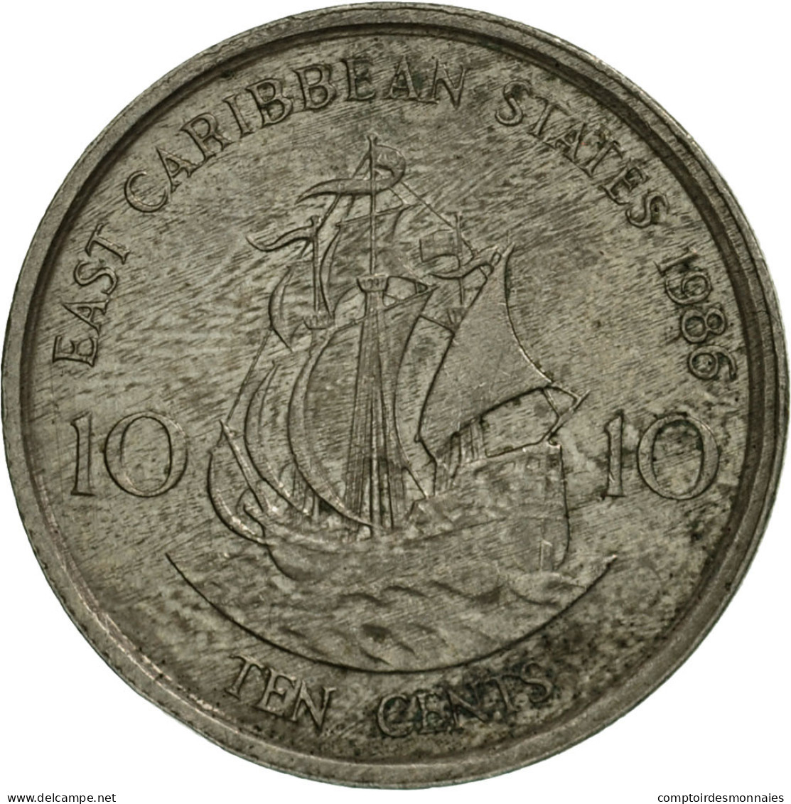 Monnaie, Etats Des Caraibes Orientales, Elizabeth II, 10 Cents, 1986, TTB - Caraibi Britannici (Territori)