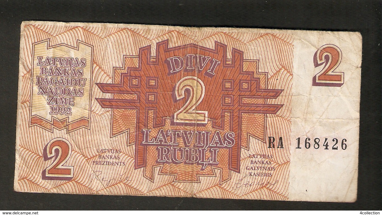 T. Latvia 2 Rubel Rubli Roubles 1992 Ser. RA 168426 - Lettland