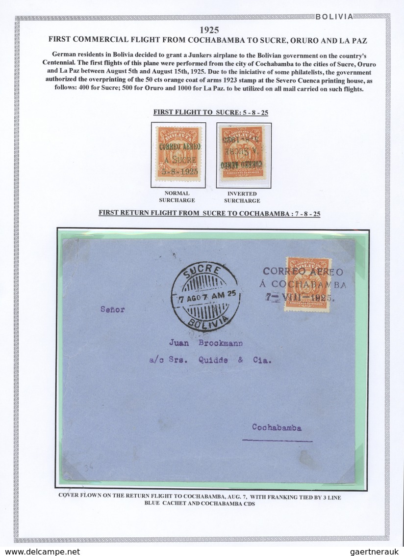 Bolivien: 1923/37 - BOLIVIA AIR MAIL: A magnificent study of the evolution of air mail in Bolivia, o