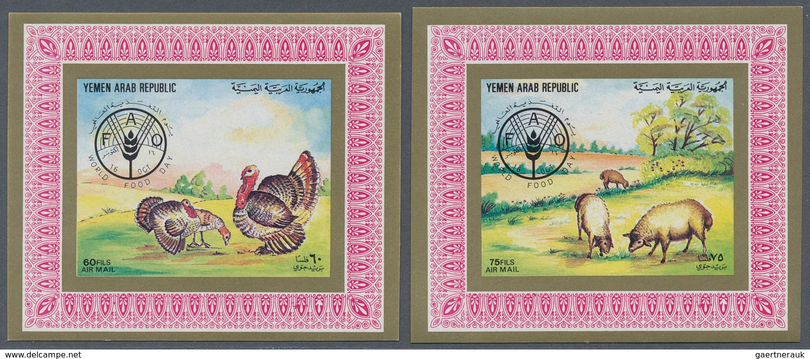 Jemen: 1982, World Food Day (rabbits, Fowl, Tirkeys, Sheep, Cows And Red Deer) Set Of Six Different - Yémen