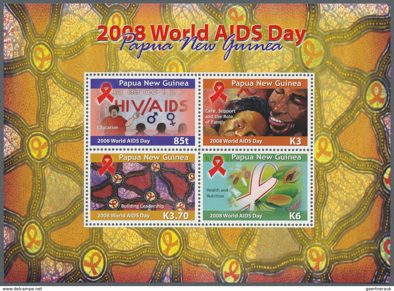 Thematik: Medizin, Gesundheit / Medicine, Health: 2008, Papua New Guinea. WORLD AIDS DAY. Lot Of 300 - Medizin