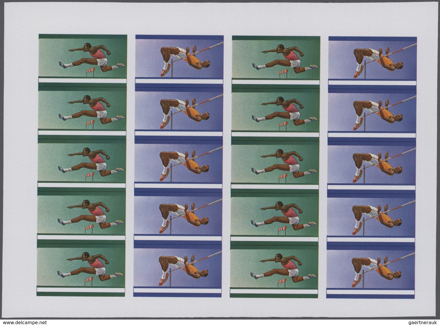 Thematik: Olympische Spiele / olympic games: 1976, Burundi. Progressive proofs set of sheets for the