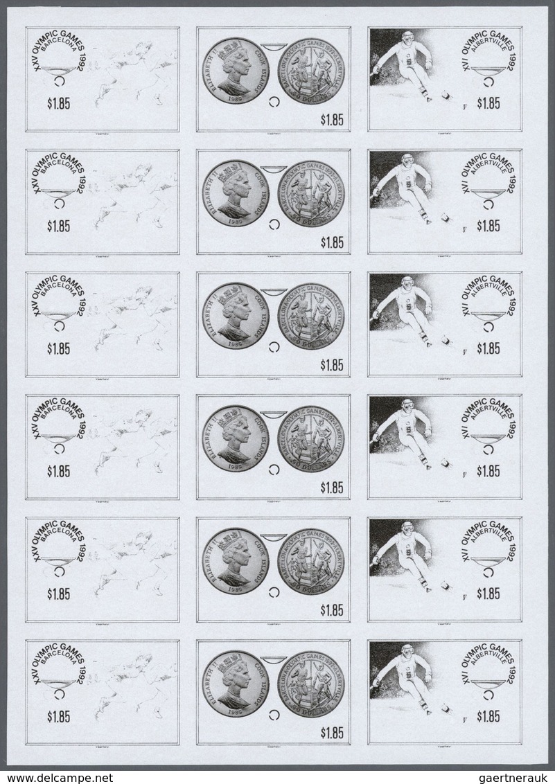 Thematik: Olympische Spiele / olympic games: 1990, Cook Islands. Progressive proofs set of sheets fo