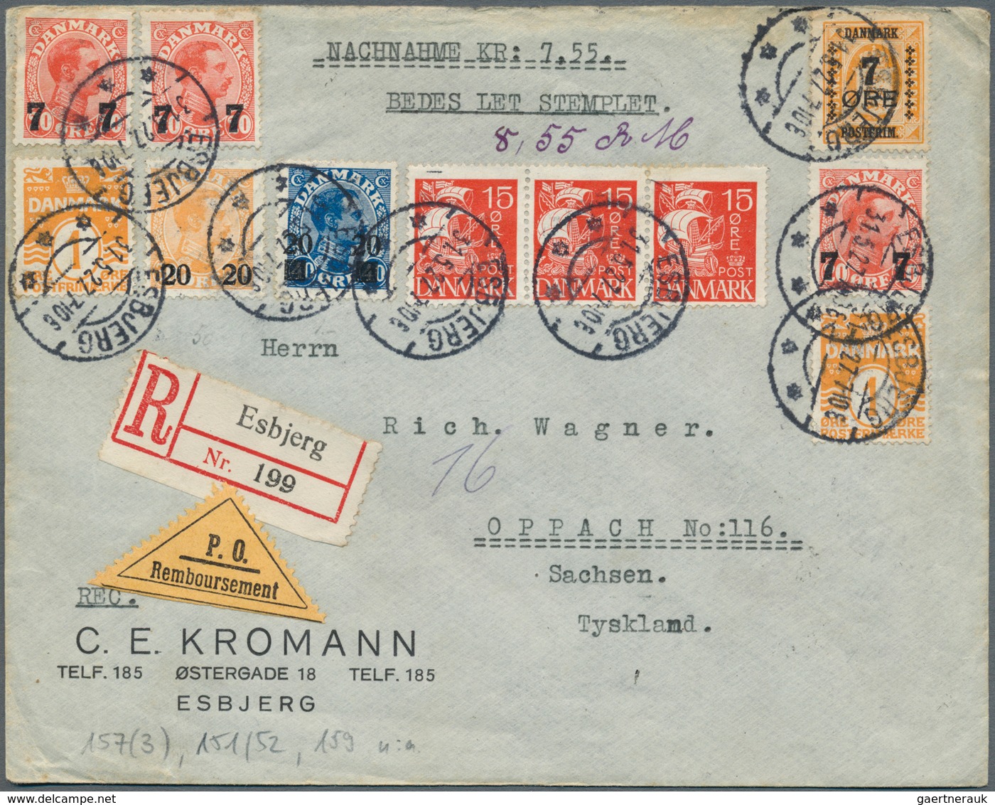 Dänemark: 1835/1969, Sammlung von insgesamt ca. 110 Belegen und einigen losen Marken, angefangen mit