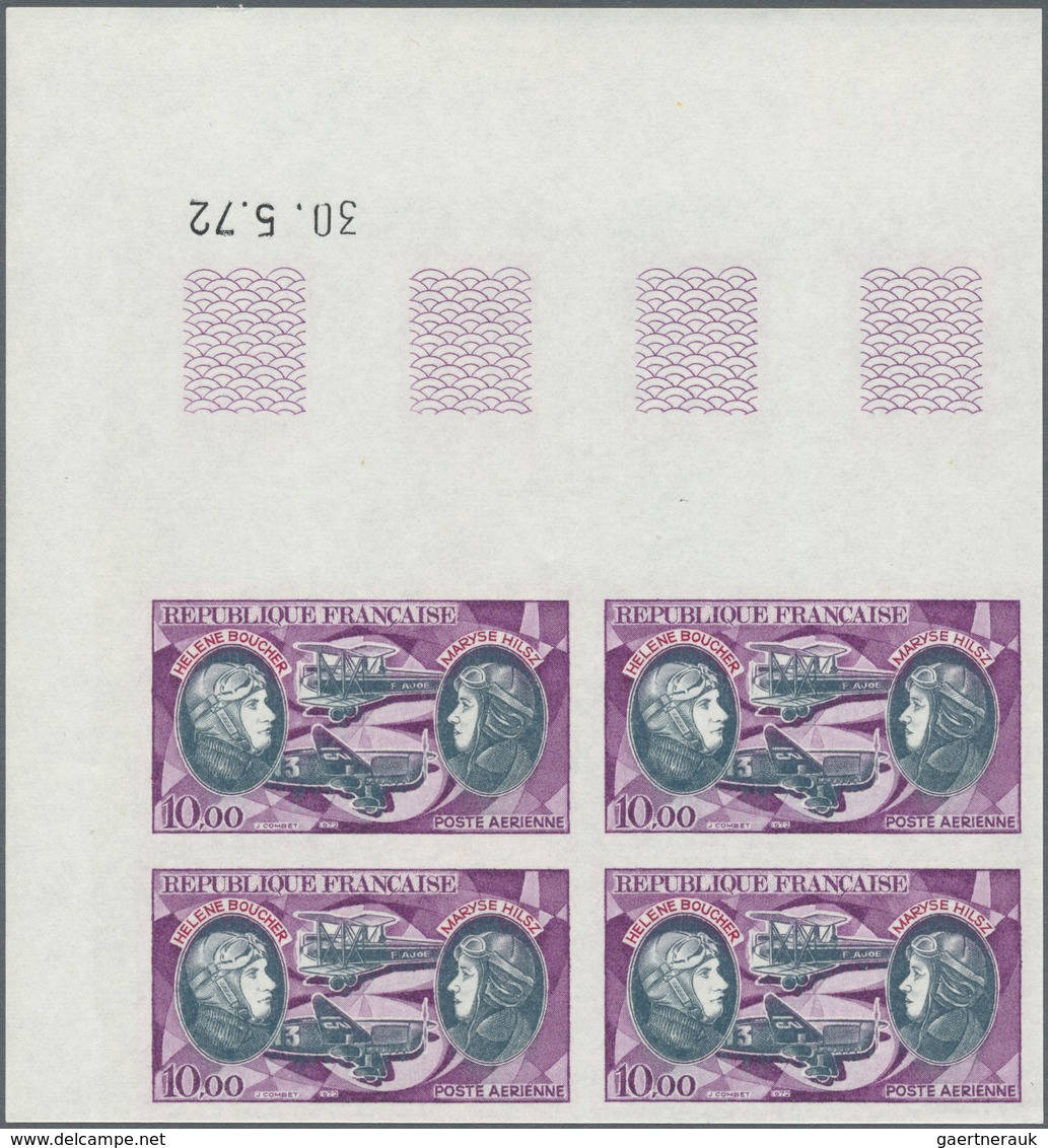 Frankreich: 1958/1979, accumulation with about 800 IMPERFORATE stamps mostly in larger blocks with m