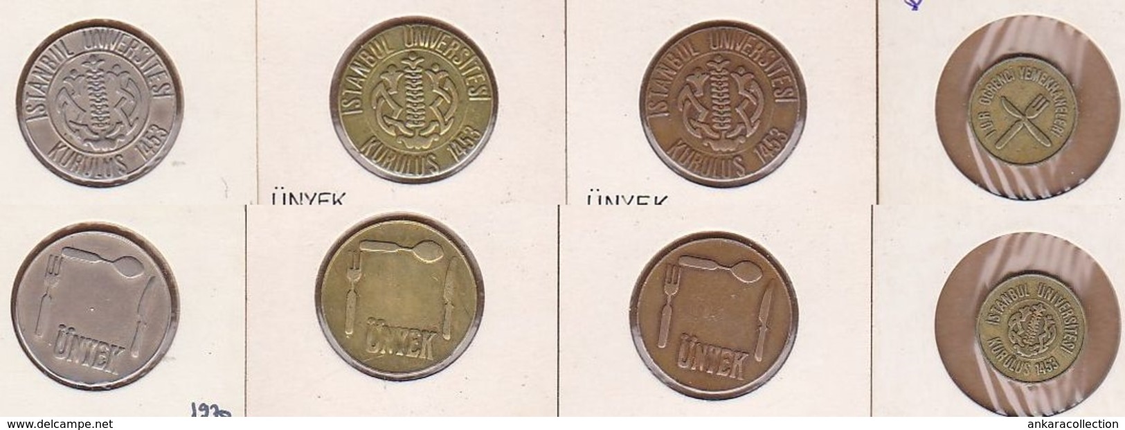 AC - ISTANBUL UNIVERSITY REFECTORY  TOKEN 4 DIFFERENT TOKENS - JETONS - Monétaires/De Nécessité