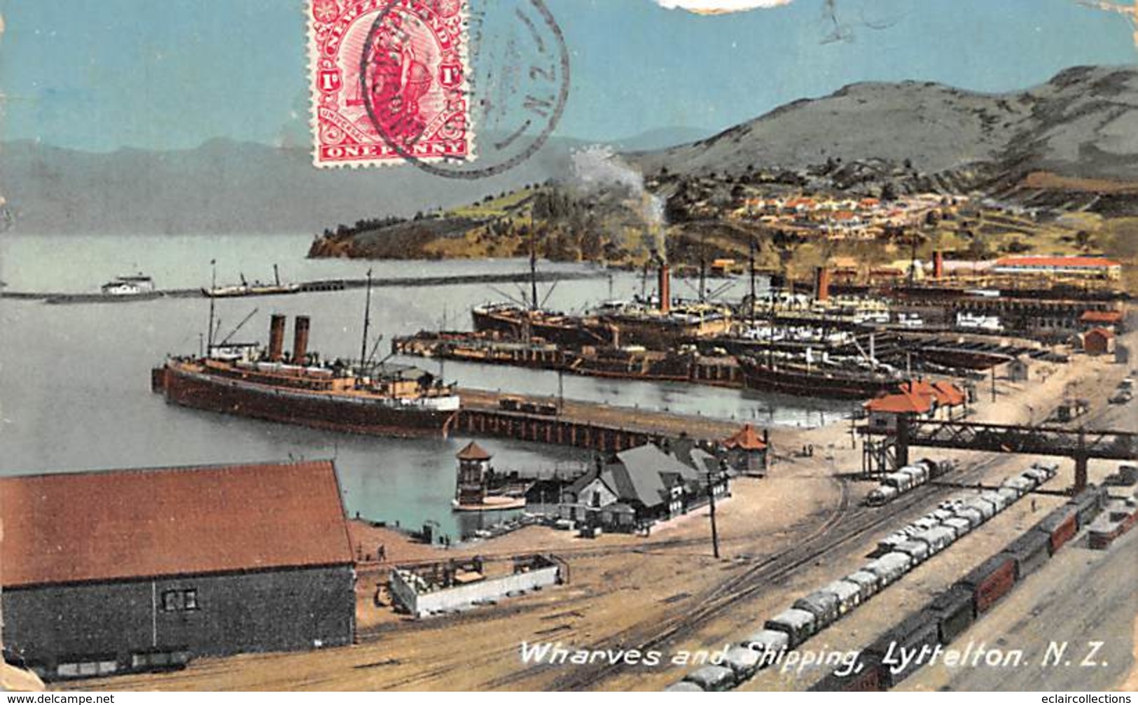 Nouvelle Zéland  New Zealand. Wharves And Shipping   Lyttelton     (voir Scan) - New Zealand