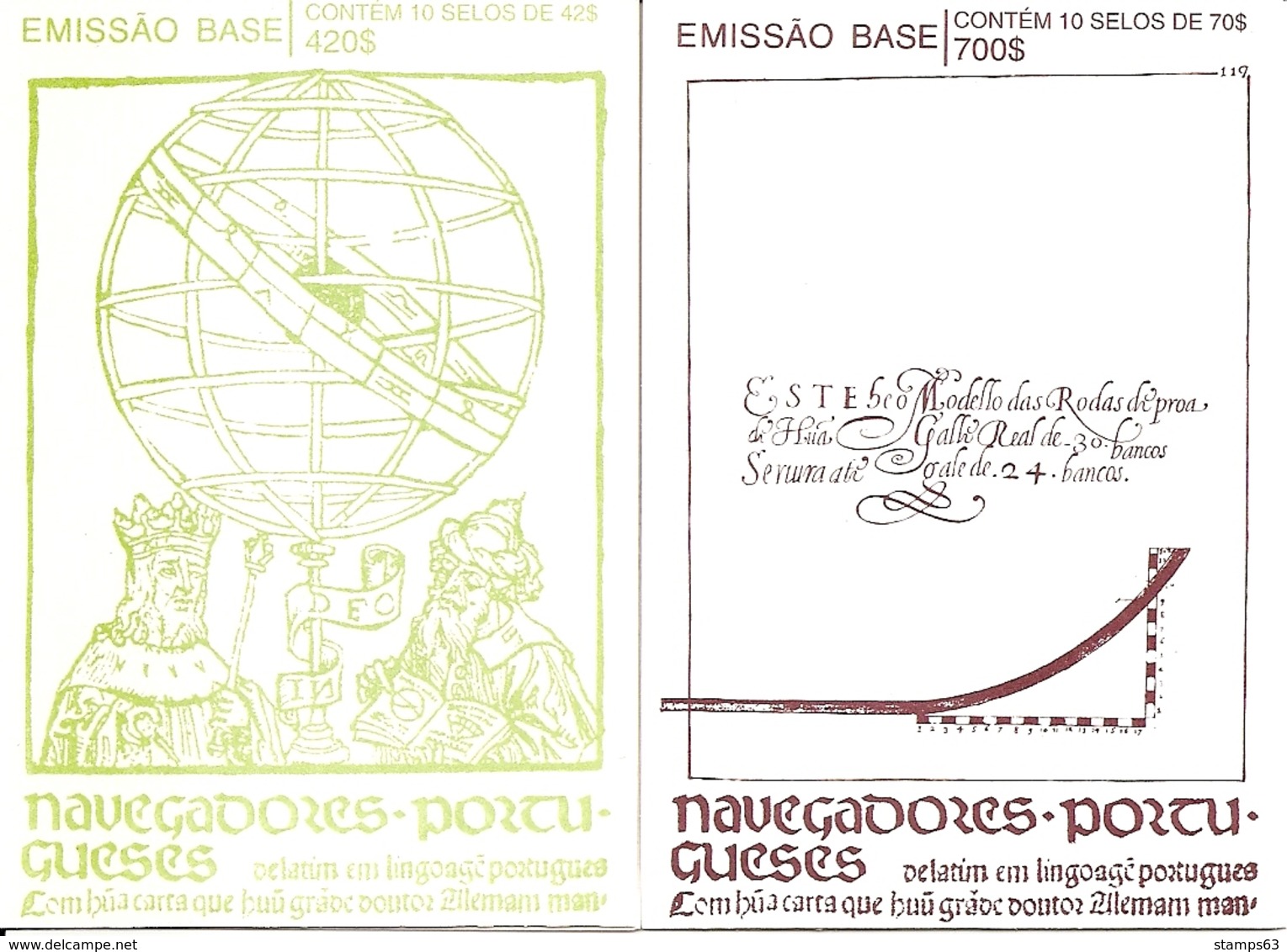 PORTUGAL, 1993, Booklet 42/43, Navigators, 10x Mi 1956/57 - Booklets