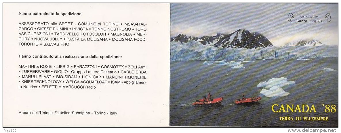 CPA ELLESMERE ISLAND- ARCTIC ISLAND, BOATS, GRANDE NORD ASSOCIATION, 2 PARTS FOLDED - Nunavut