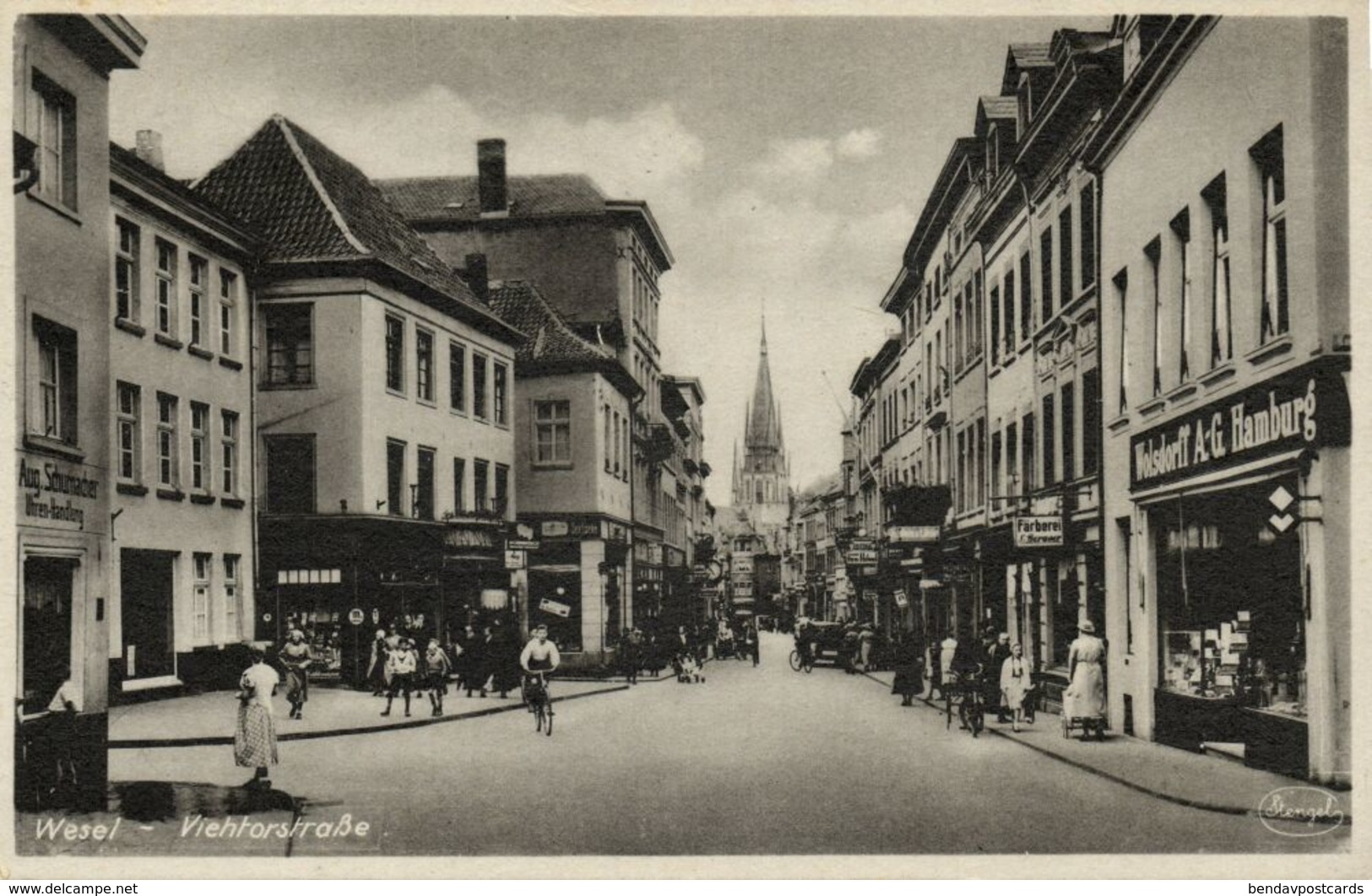 WESEL, Viehtorstrasse, Uhren-Handlung Schumacher (1940s) AK - Wesel